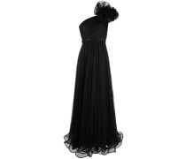 Abendkleid mit blumigen Applikationen
