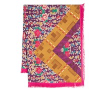 Seidenschal mit Blumen-Print