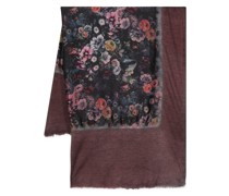 Gestrickter Schal mit Blumen-Print