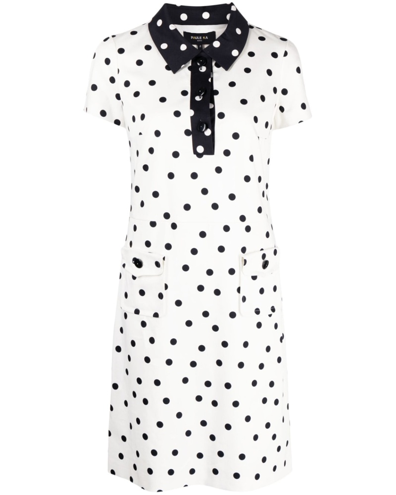 Paule Ka Damen Poloshirtkleid mit Polka Dots
