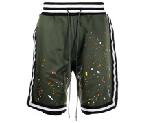Sport-Shorts mit Farbklecks-Print