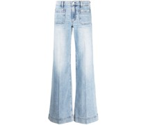 Halbhohe Wide-Leg-Jeans