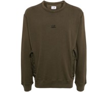 logo-embroidered fleece-texture sweatshirt