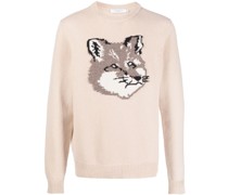 Intarsien-Pullover mit Logo
