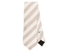 striped slub-texture tie
