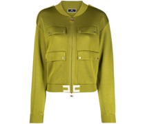 Gestrickte Bomberjacke mit Logo