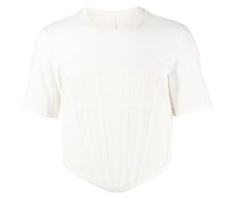 T-Shirt mit gerippter Corsage