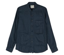 patch-pockets hemp shirt