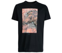 T-Shirt mit Zebra Graffiti-Print