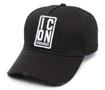 Icon-embroidered cotton baseball cap