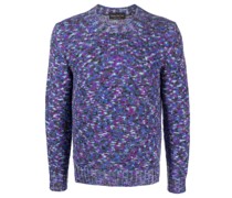 Intarsien-Pullover mit rundem Ausschnitt