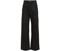 whiskering-effect cropped jeans