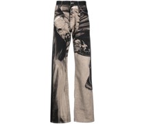 Straight-Leg-Hose mit Print