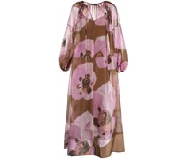 Maxikleid aus Seide mit Blumen-Print