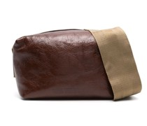 logo-debossed leather shoulder bag