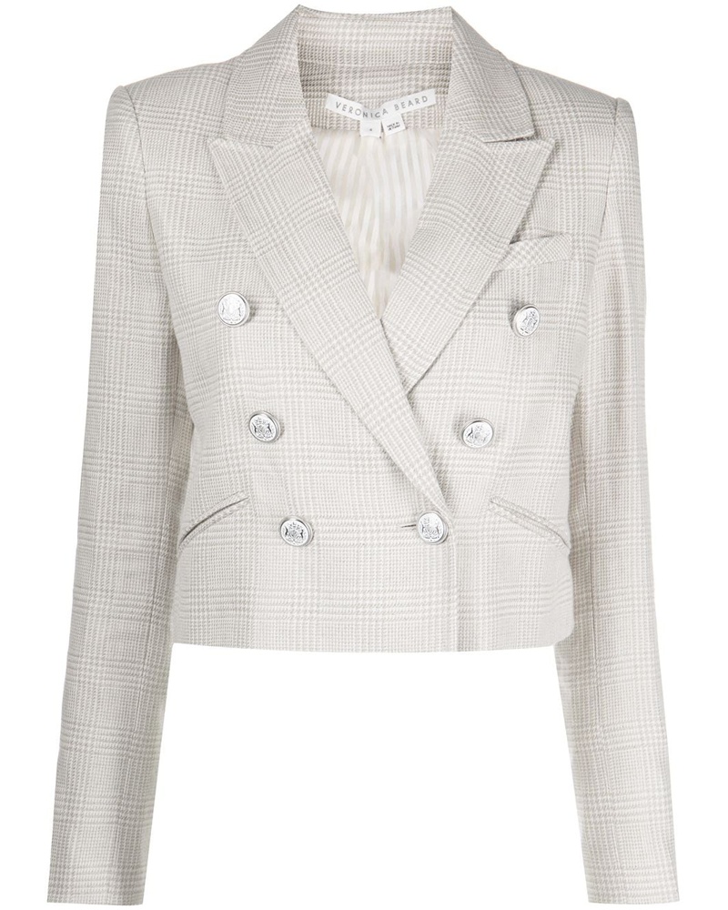 Veronica Beard Damen Karierte Nevis Cropped-Jacke