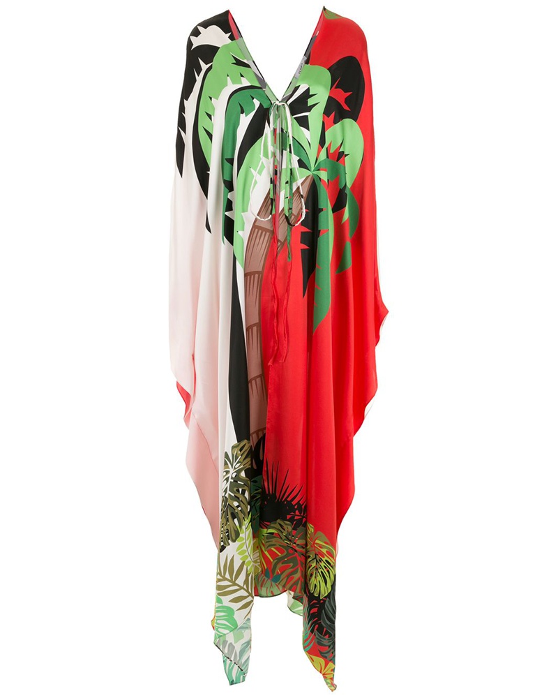 Amir Slama Damen Strandkaftan mit Palmblatt-Print OR8249 Amir Slama Damen Strandkaftan mit Palmblatt-Print OR8249