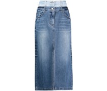 Jeans-Maxirock mit doppeltem Bund