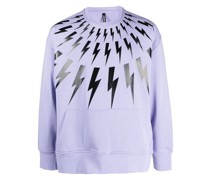 Sweatshirt mit Blitz-Print