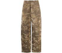 Gerade Hose mit Jacquardmuster