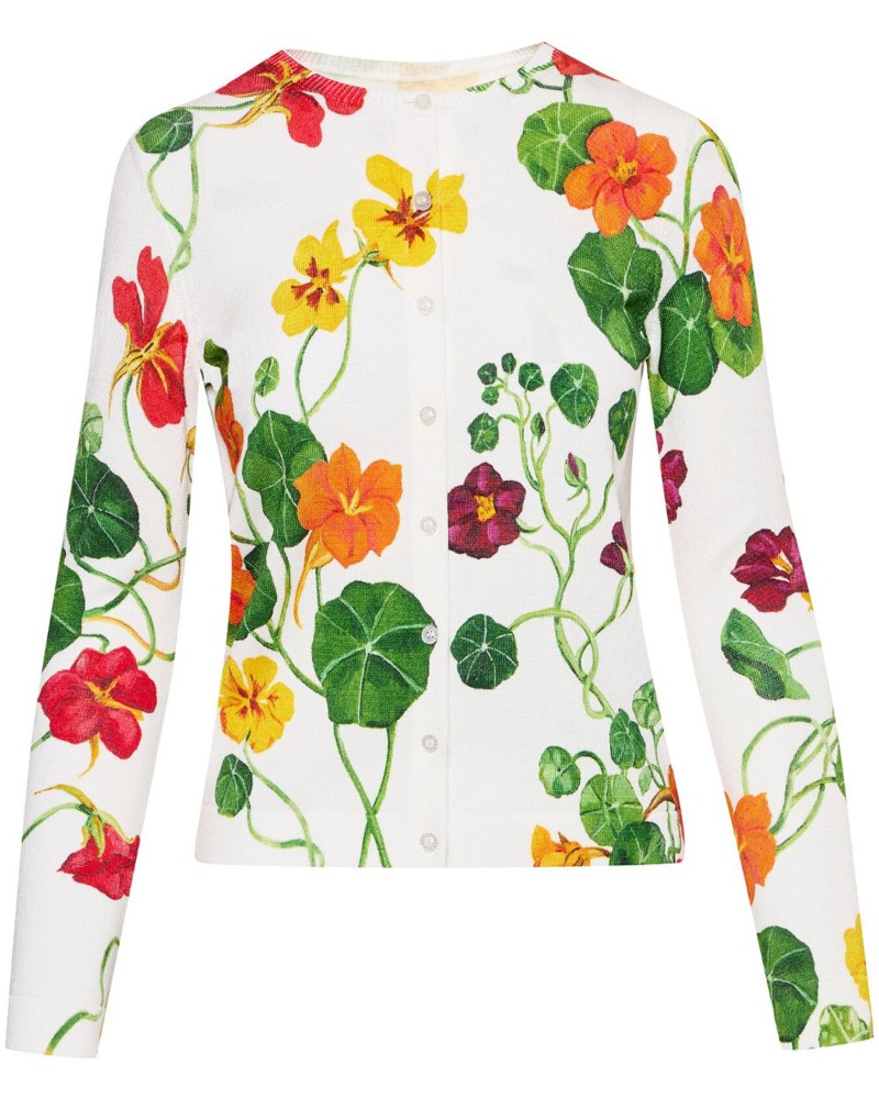 Oscar de la Renta Damen Cardigan mit Blumen-Print JV8109 Oscar de la Renta Damen Cardigan mit Blumen-Print JV8109