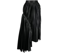 Asymmetrischer Midirock mit Falten