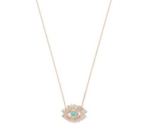 18kt Evil Eye Locket Gelbgoldhalskette