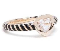 14kt Streamer Heart Gelbgoldring mit Topas