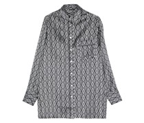 abstract pattern print silk shirt