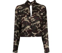 Bluse mit Camouflage-Print