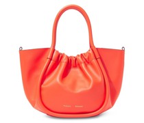 ruched-detail leather tote bag