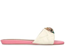 Flache Kensington Pantoletten - "BONE COMBINATION"