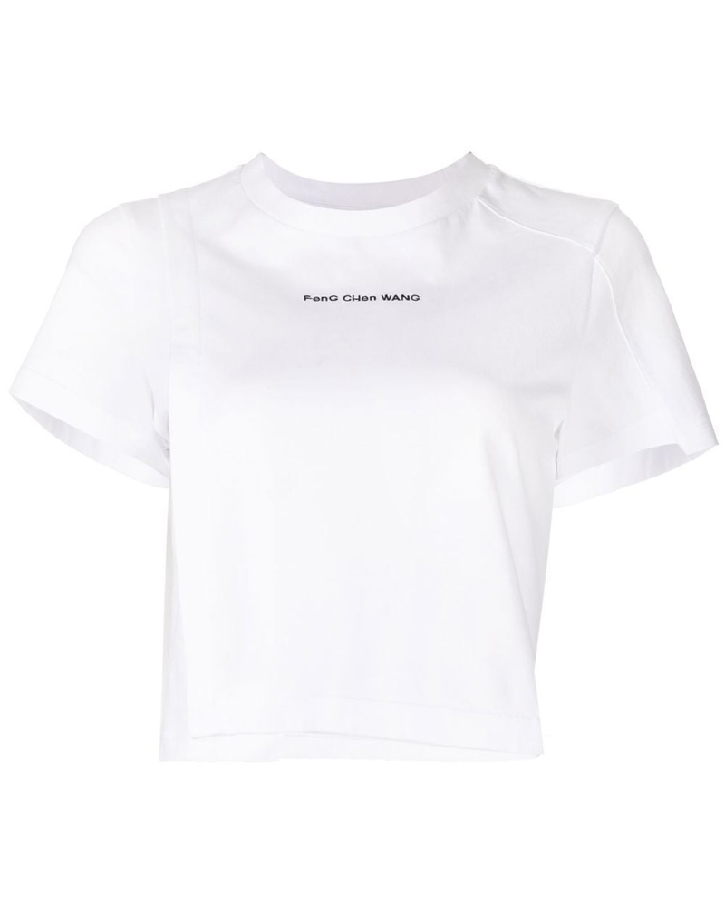 Feng Chen Wang Damen T-Shirt mit Logo-Stickerei
