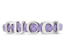logo-lettering leather bracelet