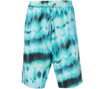 Shorts aus Leinen mit Batikmuster