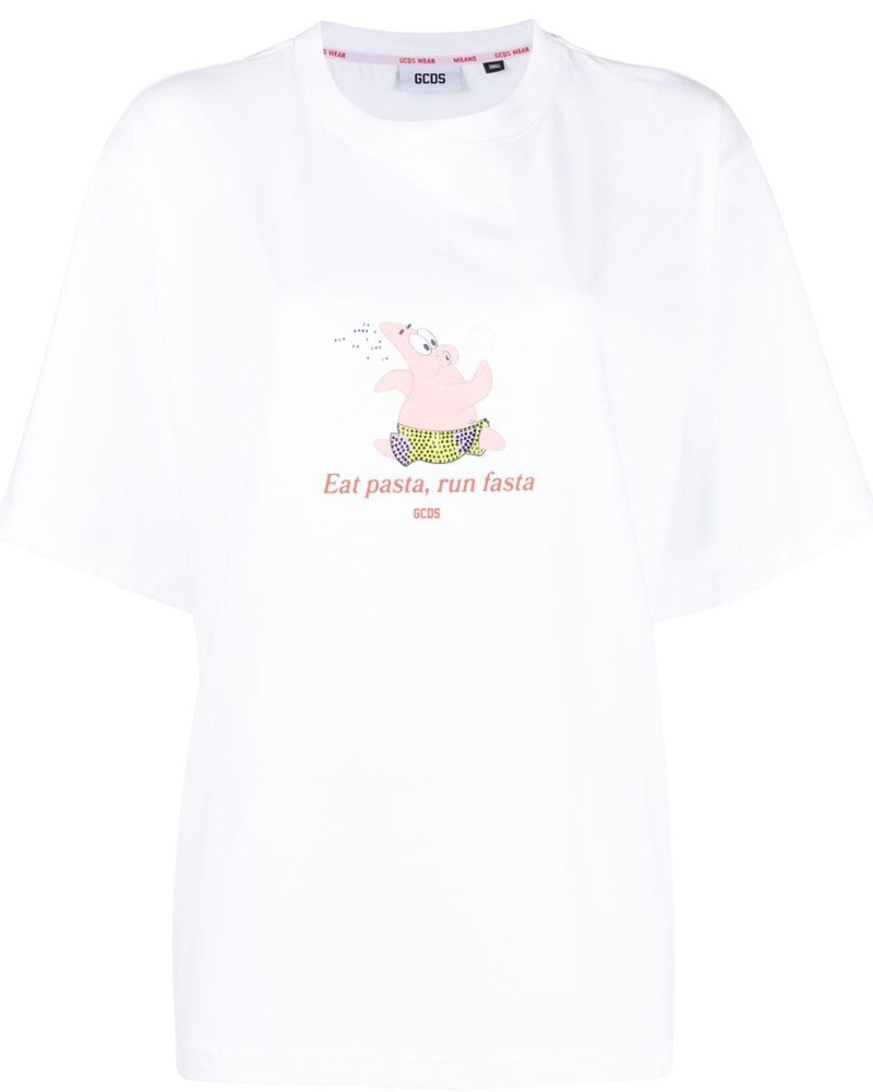 GCDS Damen T-Shirt mit Slogan-Print