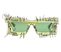 Eckige Sonnenbrille mit Piercing-Detail