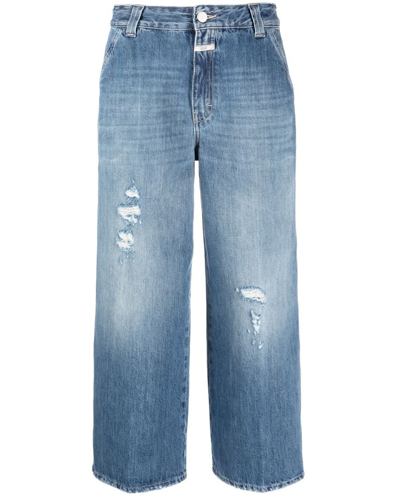 Closed Damen Cropped-Jeans in Distressed-Optik