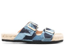 Jeans-Espadrilles aus Bast