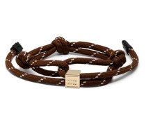 logo-charm cord bracelet