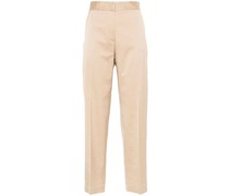 pressed-crease shantung tapered trousers