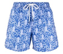 Badeshorts mit Tintenfisch-Print