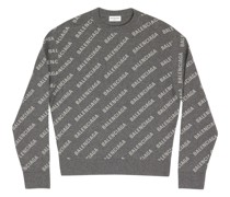 Kaschmirpullover mit Logo-Print