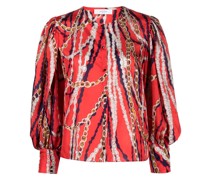 Bluse aus Seide mit Ketten-Print
