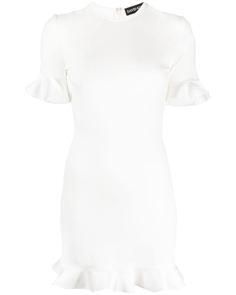 David Koma Damen Rückenfreies Kleid mit Rüschen