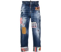 Cropped-Jeans im Patchwork-Design