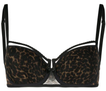 'Peekaboo' Balconette-BH mit Leo-Print