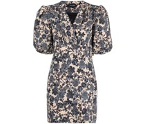 Blumiges Jacquard-Minikleid