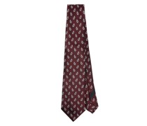 geometric-pattern silk tie