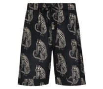 Sansindo Pyjama-Shorts mit Tiger-Print
